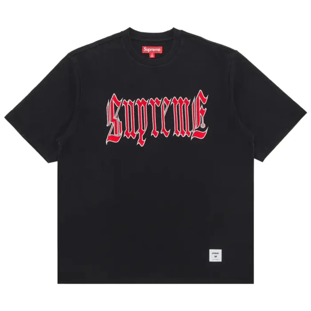 SUPREME OLD ENGLISH SHORT SLEEVE TOP	BLACK